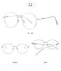 Anti-Blue Light Artistic Oval Metal Frame Prescription Glasses for Students