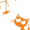 3D Printed Spider Web Cat Wall Decor, Orange Halloween Hanging Ornament, Spooky Cute Spider Cat Figure for Home Party Decoration