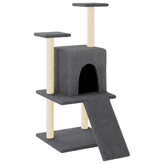 VidaXL Cat Tree with Sisal Scratching Posts Dark Grey 110 Cm 172039