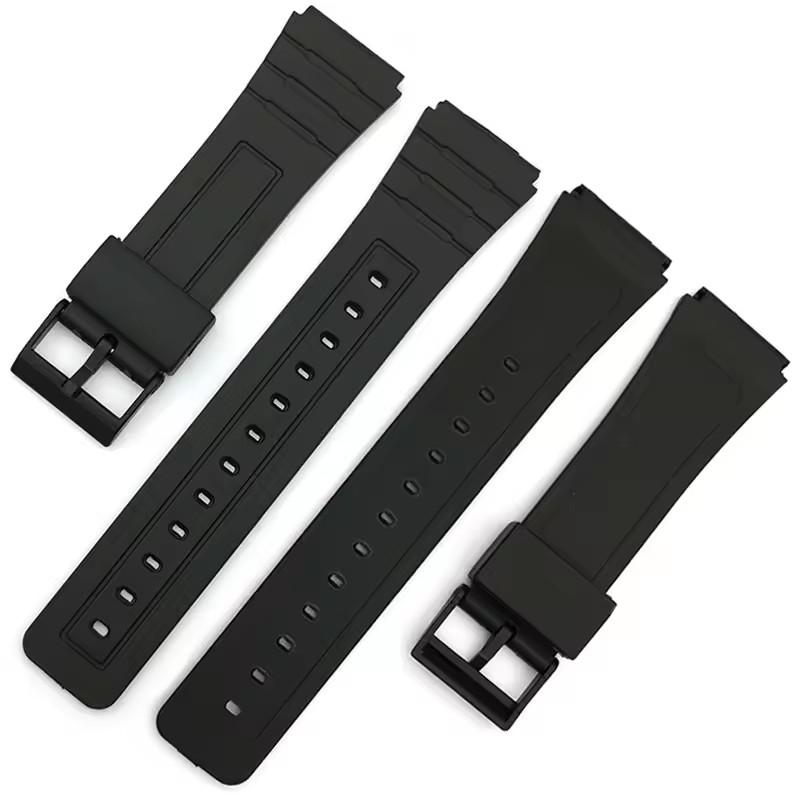 18mm Silicone Rubber Strap for Casio W800H W800H A158/168 AE1200/1300 SGW400 F91W F84 F105/108 Bracelet Soft Black Watchbands
