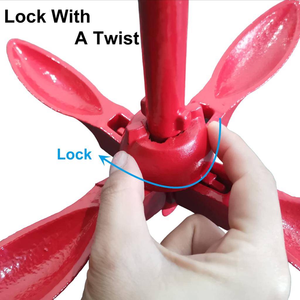 Boat Anchor with 39.4ft Tow Rope Carrying Bag Carbon Steel Foldable Grapnel Anchor for Kayak Marine