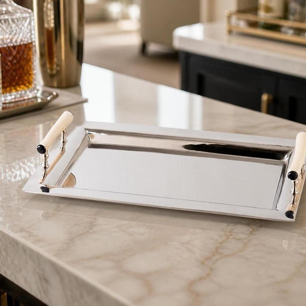 Metal Serving Tray with Handles Elegant Versatile