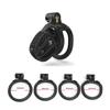 New Male Chastity Cage Device with 4 Cock Rings Set Penis Cage Ball Lock Chastity Belt Sex Toys for Men Couples Adult Supplies
