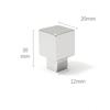 1 pezzo Maniglie in Ottone Massiccio per Mobili Quadrati Piccoli Lucidi Argentati Maniglie per Armadio da Camera da Letto Cassetto della Cucina Maniglie Piccole in Ottone
