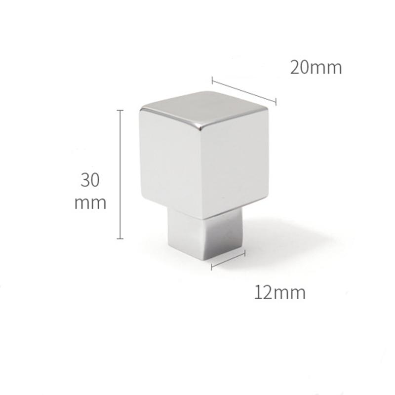 1 pezzo Maniglie in Ottone Massiccio per Mobili Quadrati Piccoli Lucidi Argentati Maniglie per Armadio da Camera da Letto Cassetto della Cucina Maniglie Piccole in Ottone