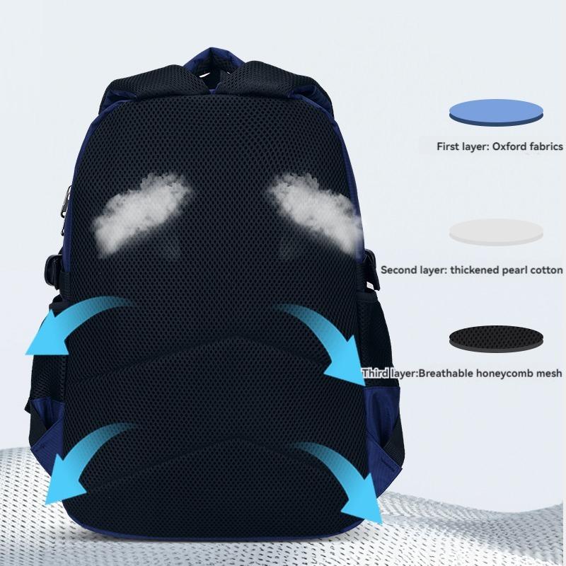 New Elementary School Students Schoolbag Boys 1-3-6 Grades 6-12 Years Old Lightweight Leisure Children'S Shoulder Bag Large Capa