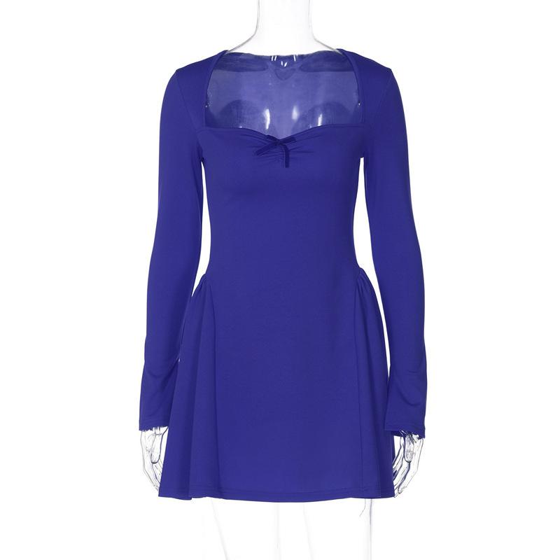 Trendy dámské šaty Nové zeštíhlující princeznovské šaty slim fit s dlouhým rukávem bez ramínek