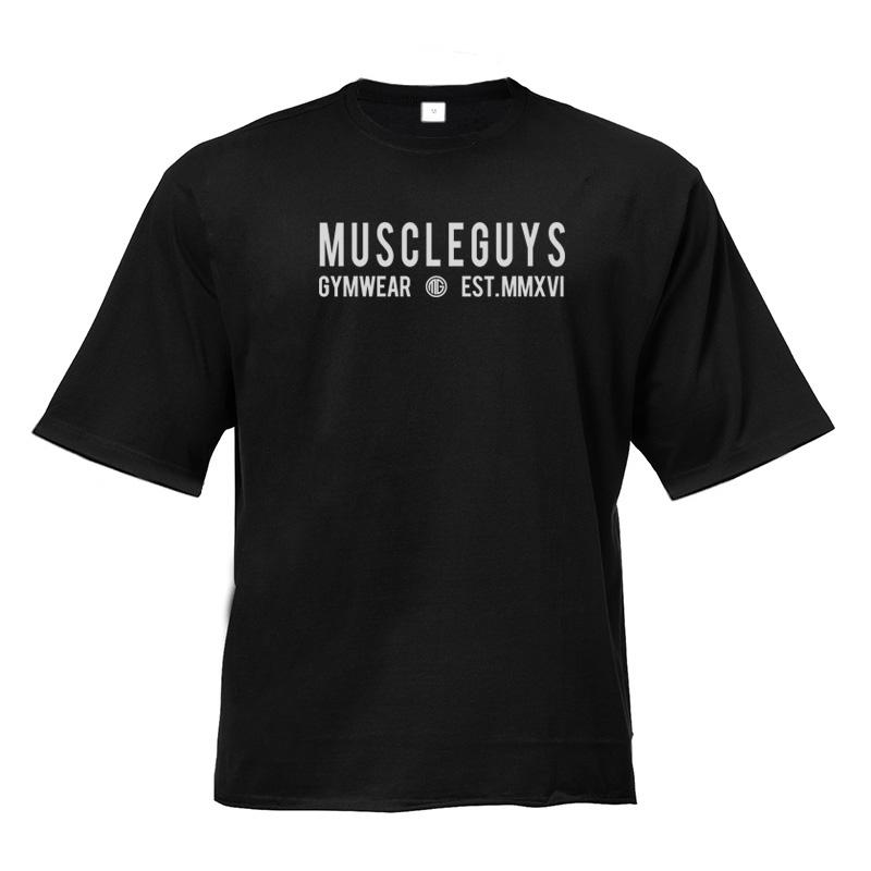 Muscleguys Pánské oversized triko Fitness tričko s krátkým rukávem Volné gymnastické topy