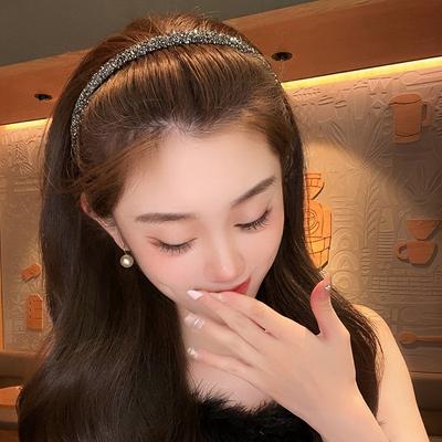 1pc Rhinestone Headband Non-Slip Face Washing Headband, Shiny Multi-Color Hair Accessories, Suitable For Daily Face Washing.