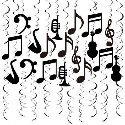 Ghirlande a Spirale con Note Musicali 30 Pezzi Decorazioni per Feste Musicali per Feste di Compleanno e Celebrazioni Festività