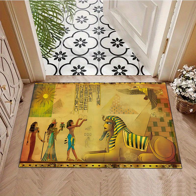Ancient Egyptian-themed rug, suitable for living room, bedroom, game room, computer room and home décor.