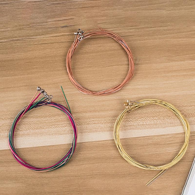 6 Pcs Folk Guitar Steel String Acoustic Guitar Strings for 6 String Classical Guitars Accessories Powerful and Durable