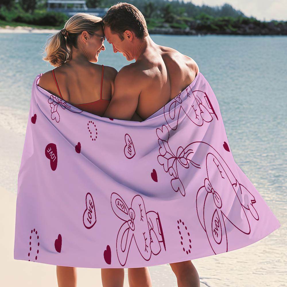Women Love Bunny Towel Quick Drying Beach Towels Are Suitable For Swimming Pools Camping Yoga And The Gym
