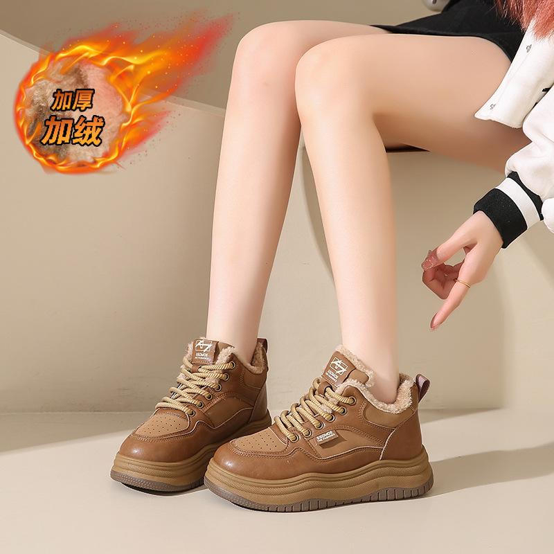 Winter new cotton shoes velvet warm casual high-top platform sports shoes