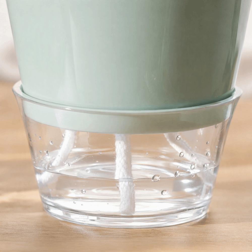 Drainage Hole Self Watering Flower Pot Plastic Resin Material Transparent Plant Pot  Home Planters