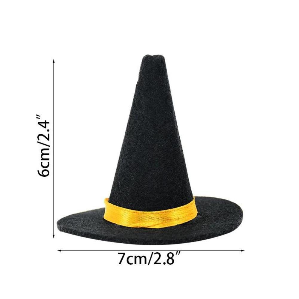 10pcs Wine Bottle Decor Mini Felt Witch Hats 4 Color DIY Wine Bottle Witch Hats Props Party Decoration Wine Bottle Topper