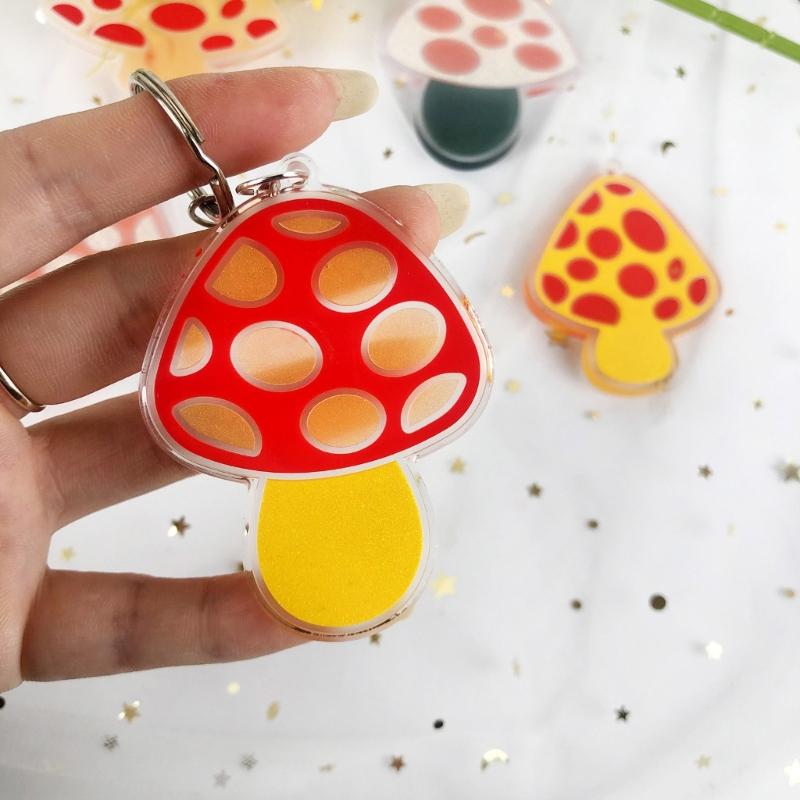 Pendant Molds Keychain Jewelry Mold Mushroom Shape Silicone Keychain Mold Silicone Material Hand-Making Tool for Pendant