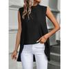 Sleeveless Women Loose Irregular Shirts Elegant Fashion Summer Blouse Solid Color Sweet Simple Office Long Tops Streetwear Casual Simple Clothing