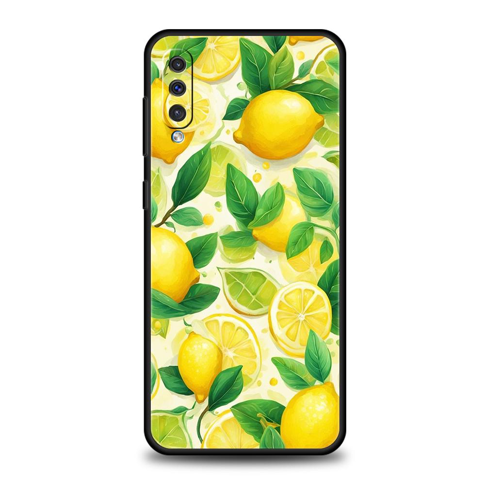 Phone Case for Samsung Galaxy A56 A36 A26 A06 A16 A24 A36 A54 A14 A42 A22 A20 A12 A10 5G Soft TPU Summer Fresh Fruit Lemon Print