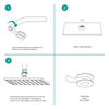 12 Inch Rain Shower Head SUS304 Stainless Steel Ultra Thin Square Fixed Overhead Shower Easy Clean Nozzle Bathroom Fixture