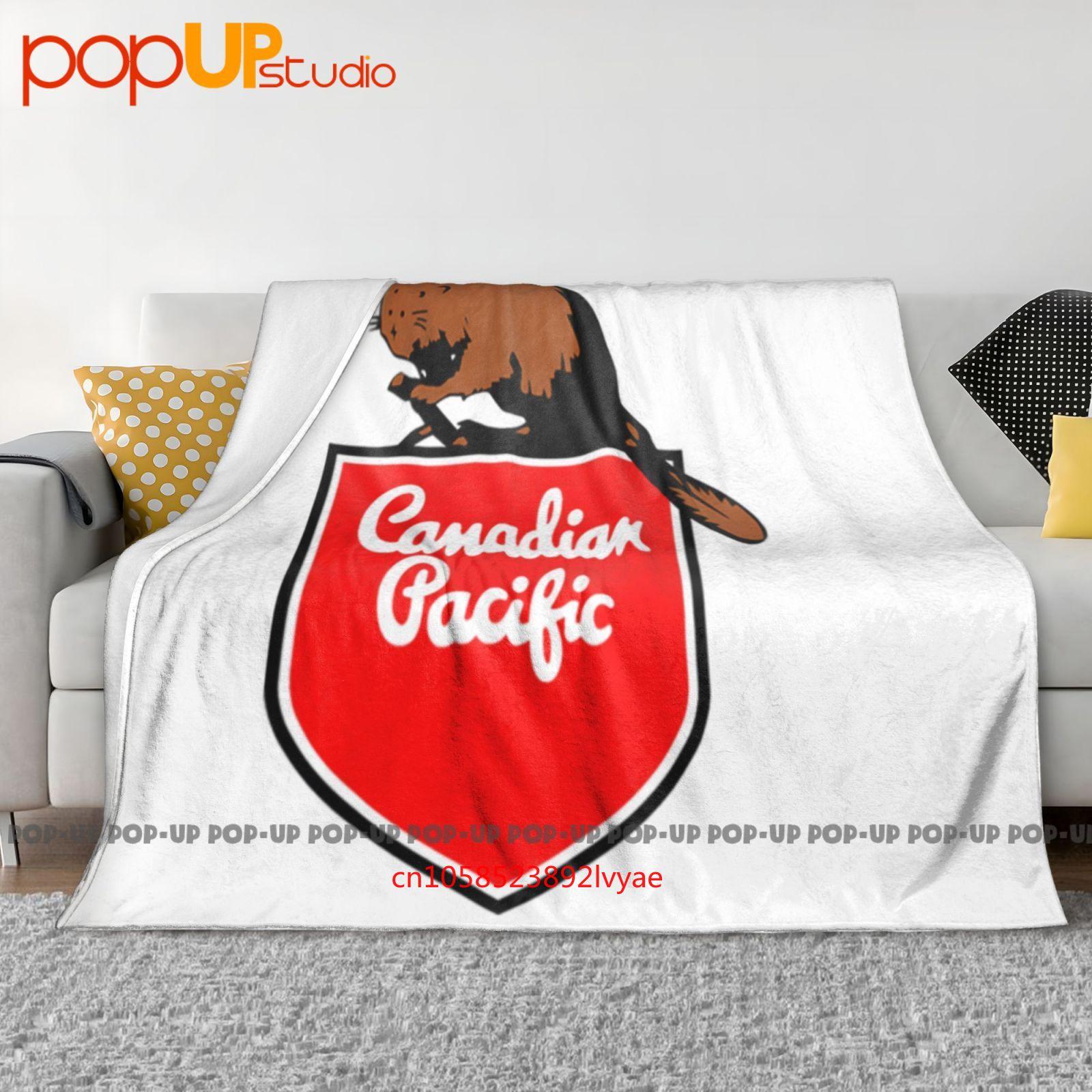 Canadian Pacific Cp 1950 S Beaver Shield Logo Ultra-Soft Blanket Quilt Winter Sofa Cover Bed Covers Size: 75*100cm, Weight: 230 GSM