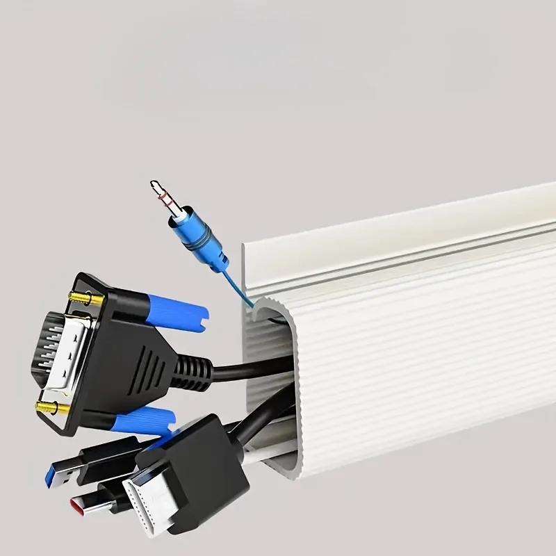 

Подстольный органайзер для кабелей 40 см Самоклеящийся Кабель-канал для прокладки кабелей для дома и офиса белый