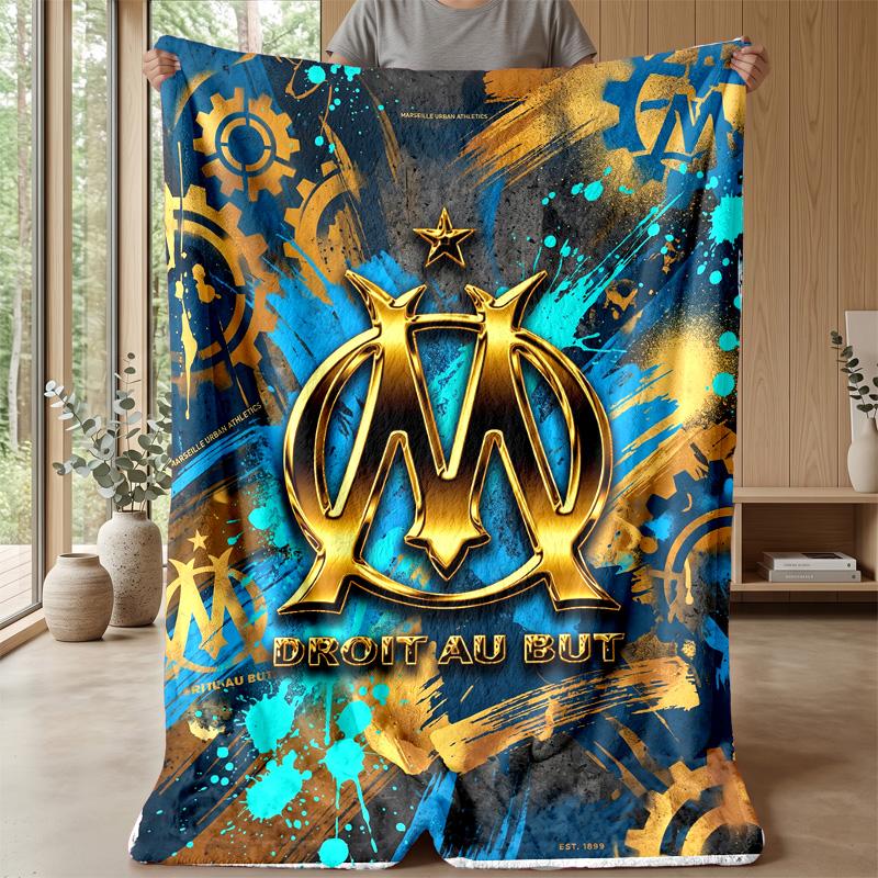 Olympique Lyonnais FC Soft Flannel Fleece Blanket Lightweight Cozy Warm Throw Blanket For Sofa Bed Home Decor