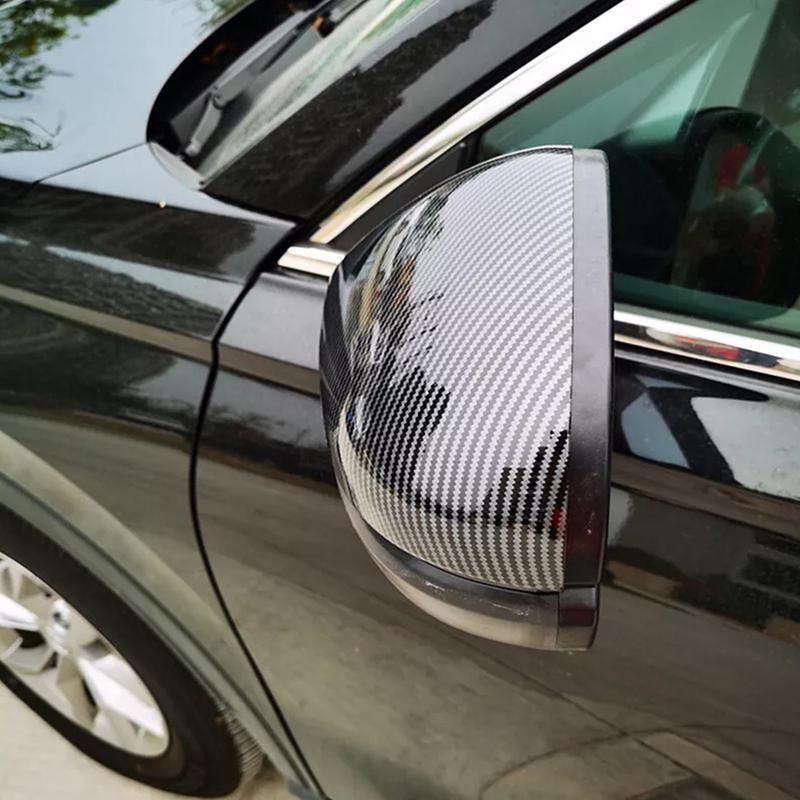 1 Pair Rearview Side Mirror Cover Cap Trim ABS Plastic Black Carbon Fiber Style Fit for Honda CRV CR-V -2024