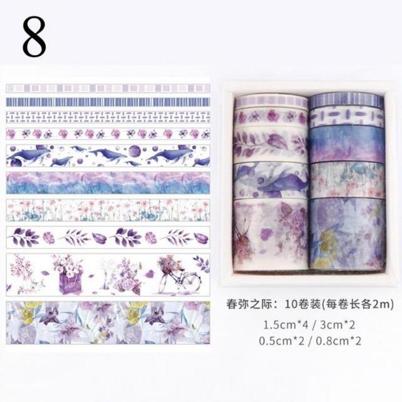 10Pcs / Set Decorative Kawaii Washi Tape Set Sea and Forest Series Japanese Paper Stickers Japanese