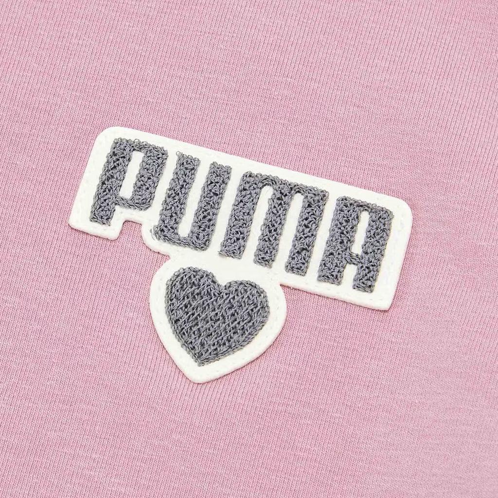 Puma Graphic Small Round Neck Sports Heart Pattern Slim Fit Short Sleeve T-Shirt Women tops 696373-26