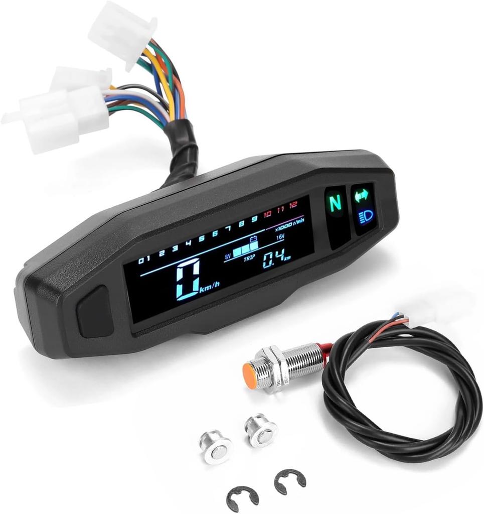Small Engine Hour Meter, Digital Tachometer, Maintenance Reminder, Battery Replaceable for Motorbike