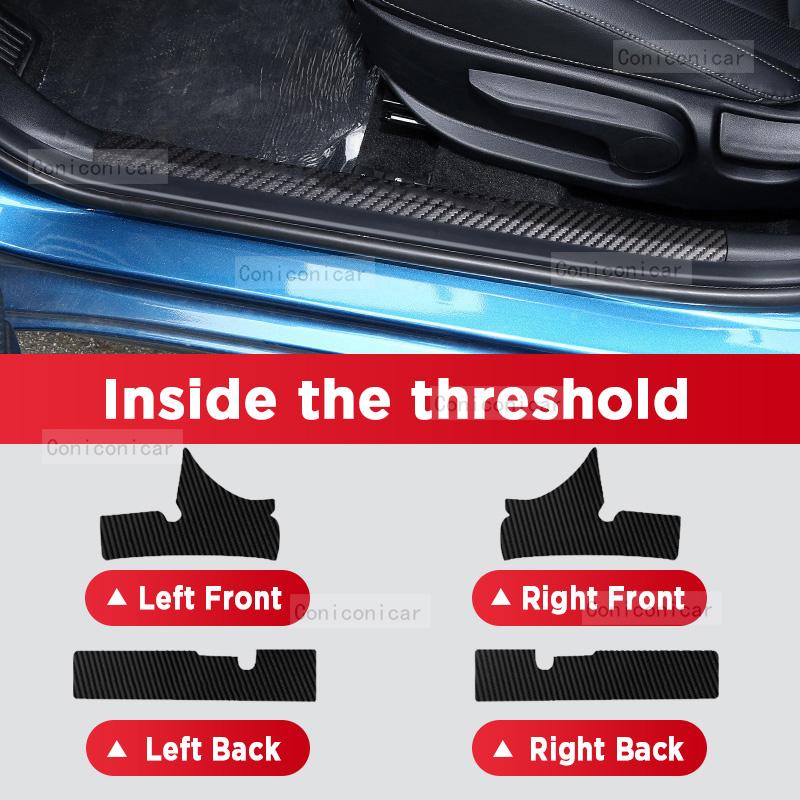 Car Carbon Fiber Door Sill Sticker For HYUNDAI ELANTRA 2021-2023 Threshold Pedal Anti-scratch Interior Decoration Accessories