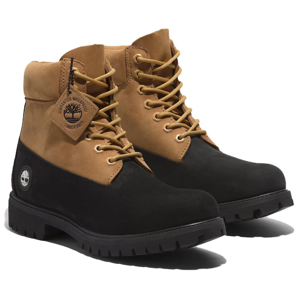 Timberland Premium Series Comfortable Versatile Short Martin Boots Men Boots Black Yellow TB0A2P6WEMJ
