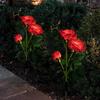 Plug-in Rose LED Solar Light Simulation Flower Decoration Outdoor Solar Garden Light Waterproof Swaying Solar Flower Lamp Patio