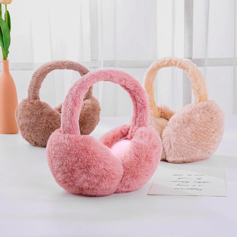Foldable earmuffs to keep warm in winter, men's and women's ear muffs, ear bags, cute students imitation rabbit fur thickened plush
