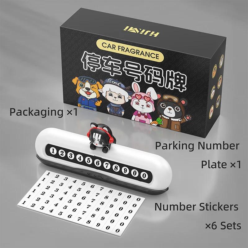 Car Temporary Parking Plate Phone Sign Telephone Number Plate Cartoon Car Decor Phone Number Plate Dashboard Ornament