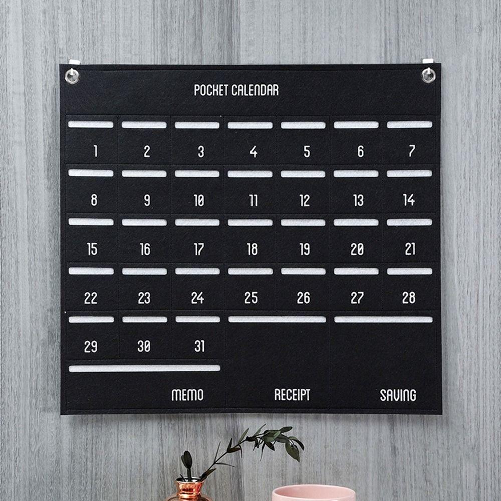 Hanging Wall Mounted Decorative Monthly Calendar Bag Storage Bag Chart Holder Wall Decoration
