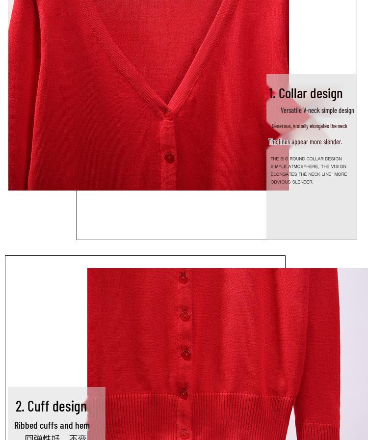 Damen Strickjacke - Leicht, Langarm, Kurzer Stil für Frühling und Herbst