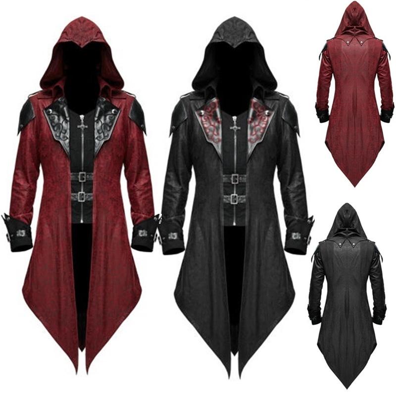 Enchanting Medieval Gothic Stitching Jacket For Men Ideal For Halloween Cosplay Events