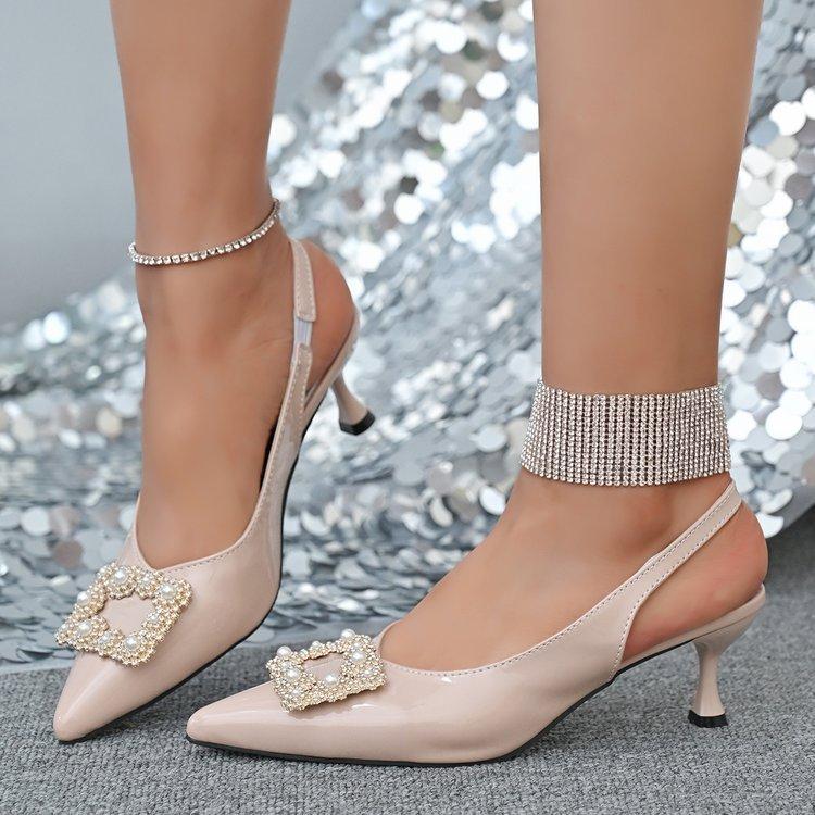 

Fashion 2025 Designer Women s Sandals Elegant Office Ladies Shoes Gladiator Sandals Women Stiletto Pageant Dress Pump Tacones De Mujer 35