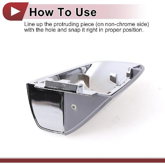 Front Left Exterior Door Handle Cover for Kia Optima 2016-2020 Door Handle Cover No.82652D4020 Grey ABS