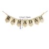 Hollowed Ramadan Decor Pendant Rustic Islamic Flag Garland Wooden Letter Banner  Islamic Festival