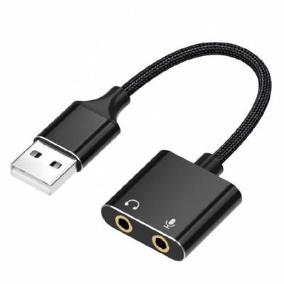 USB-zu-3,5-mm-Audio-Adapter USB-Externe Soundkarte Mit Mikrofonunterstützung Hoher Empfindlichkeit Und Echtzeit-Überwachung