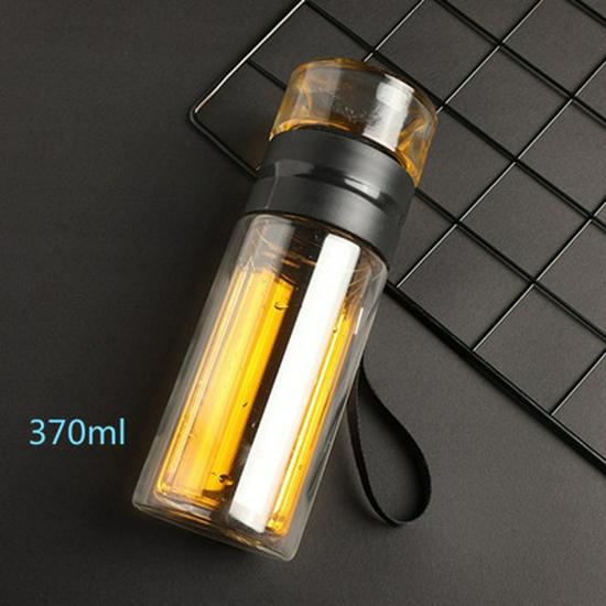 Double Wall Glass Tea Infuser Cup: Portable, Insulated, High Borosilicate Glass with Stylish Design for Travel