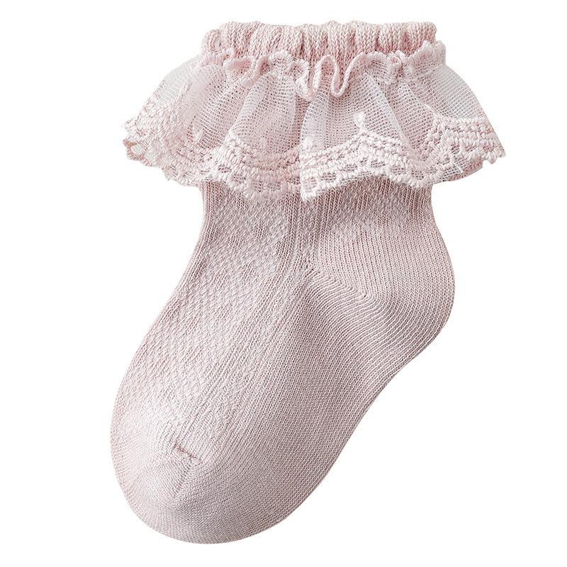 Baby Socks Spring Andautumn Styles Children's Socks Lace Socks Class A Cotton Mid-calf Socks Girls' Short Socks Infants and Toddlers 0-5 Years Old