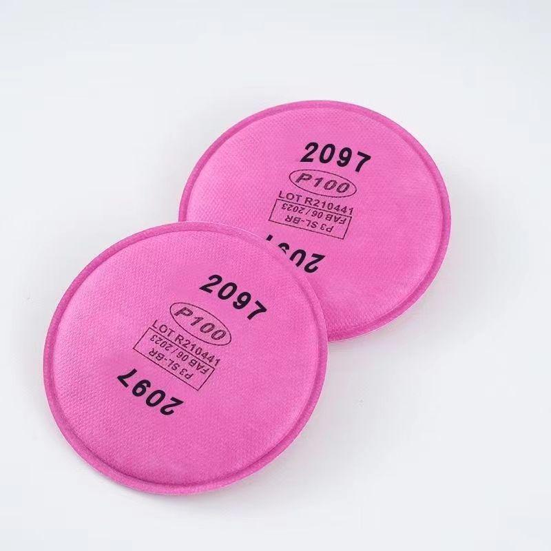 2097 Roter Runder Baumwoll-Staubfilter für 6200/7502/6800 Schutzmasken