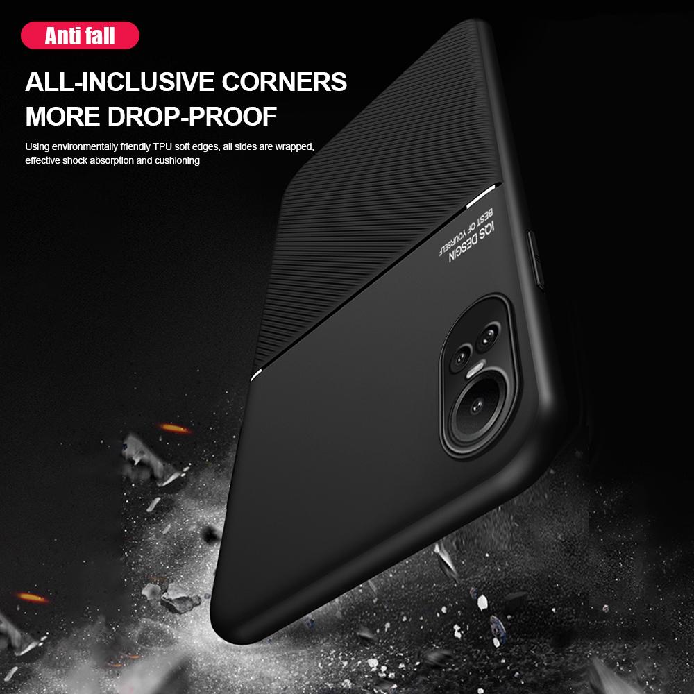 Armor Silicone  Anti-slip Case for OPPO Reno 12 11 11F 5G Reno11 Pro 10 Pro+ 8 Lite 8T Protective Built-in Magnetic Holder Shockproof Holder Cover
