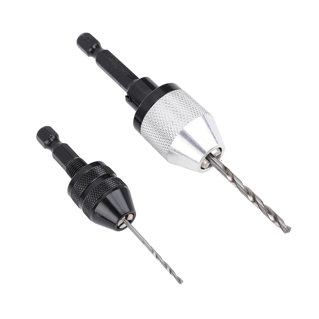2PCS Keyless Drill Chucks with 10PCS Bits 1/4 Inch Hex Shank Drill Chuck Fast Change Converter Exten