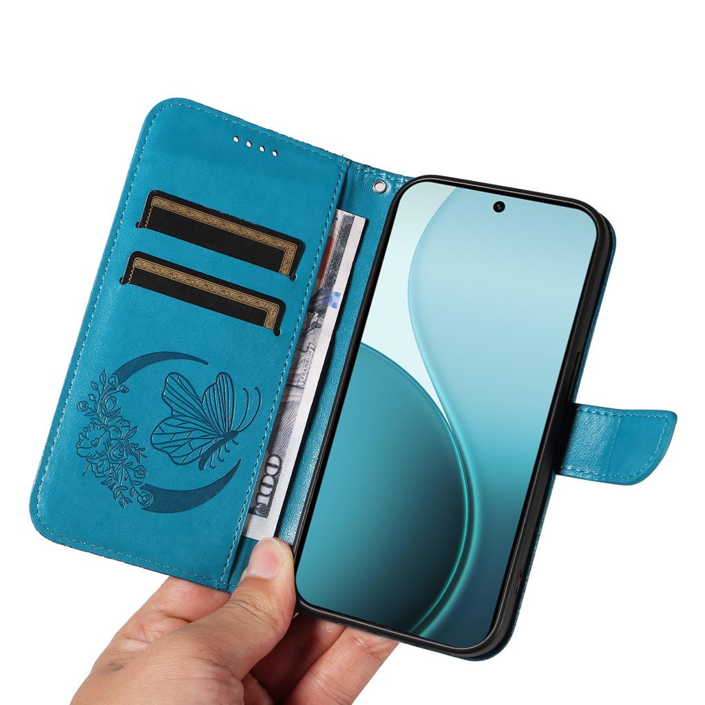 Für Oppo Reno14 Pro 5G (China)/Oppo Reno14 Pro 5G (Global) Hülle Schmetterlingsmuster PU-Leder Folio Flip Handyhülle