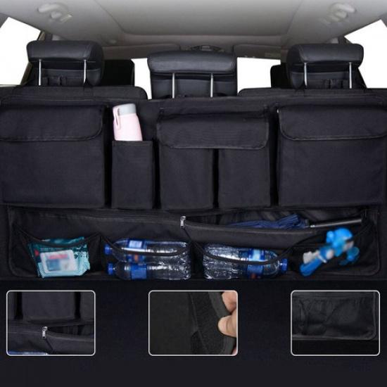 1x Car Trunk Storage Bag Organizer Hanging Net Rear Seat Storage Bag Accessories